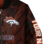 personalized denver broncos hexagon mesh orange black bomber jacket best selling