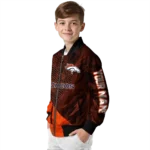 personalized denver broncos hexagon mesh orange black bomber jacket best selling