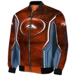 personalized denver broncos power plate orange bomber jacket best selling