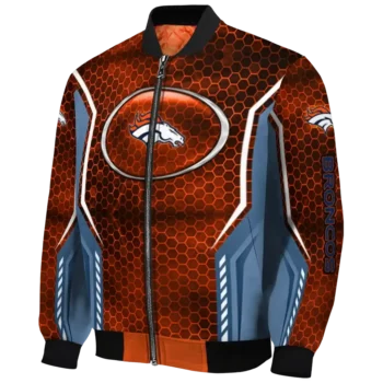 personalized denver broncos power plate orange bomber jacket best selling