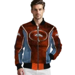 personalized denver broncos power plate orange bomber jacket best selling