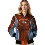 personalized denver broncos power plate orange bomber jacket best selling