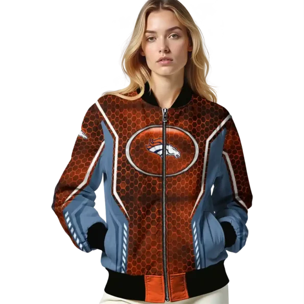 personalized denver broncos power plate orange bomber jacket latest model