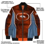 personalized denver broncos power plate orange bomber jacket best selling