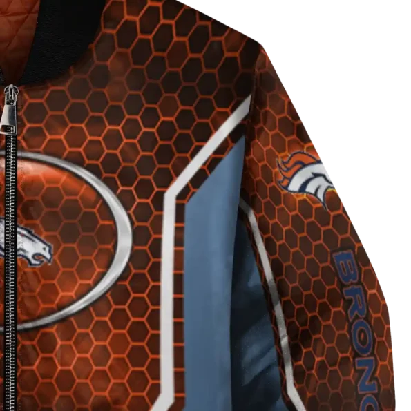 personalized denver broncos power plate orange bomber jacket premium grade