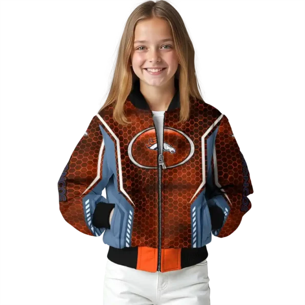 personalized denver broncos power plate orange bomber jacket top rated