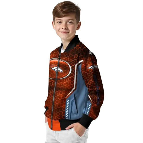 personalized denver broncos power plate orange bomber jacket trendy