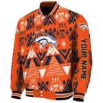 personalized denver broncos pyramid shapes orange varsity jacket best selling.webp