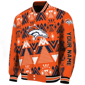personalized denver broncos pyramid shapes orange varsity jacket best selling.webp