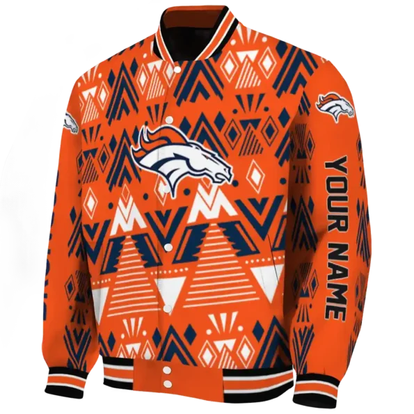 personalized denver broncos pyramid shapes orange varsity jacket best selling.webp