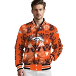 personalized denver broncos pyramid shapes orange varsity jacket best selling.webp