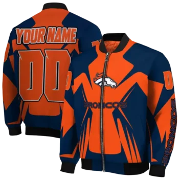 personalized denver broncos spider mark orange red crocs bomber jacket fashion forward