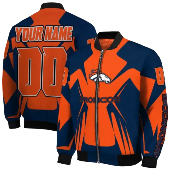 personalized denver broncos spider mark orange red crocs bomber jacket fashion forward