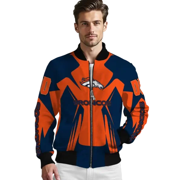 personalized denver broncos spider mark orange red crocs bomber jacket high quality