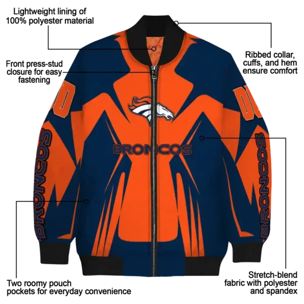 personalized denver broncos spider mark orange red crocs bomber jacket new arrival