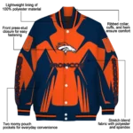 personalized denver broncos spider mark orange red crocs varsity jacket best selling.webp