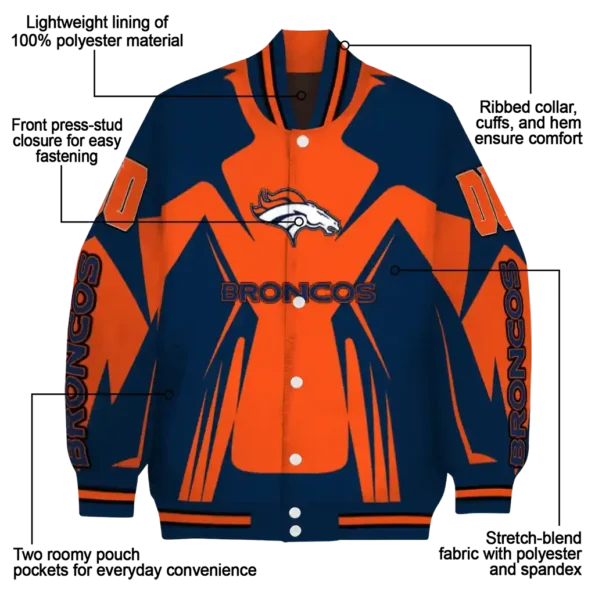 personalized denver broncos spider mark orange red crocs varsity jacket new arrival.webp