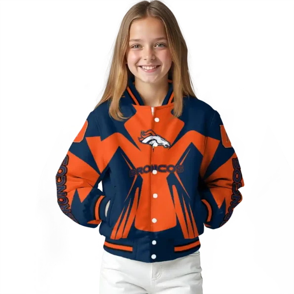 personalized denver broncos spider mark orange red crocs varsity jacket top rated.webp