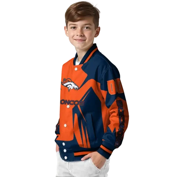 personalized denver broncos spider mark orange red crocs varsity jacket trendy.webp