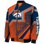 personalized denver broncos star burst orange bomber jacket best selling