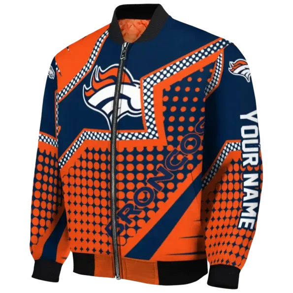 personalized denver broncos star burst orange bomber jacket best selling