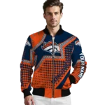 personalized denver broncos star burst orange bomber jacket best selling