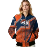 personalized denver broncos star burst orange bomber jacket best selling