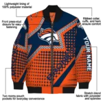 personalized denver broncos star burst orange bomber jacket best selling