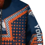 personalized denver broncos star burst orange bomber jacket best selling