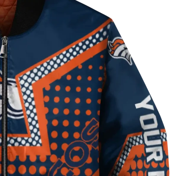 personalized denver broncos star burst orange bomber jacket premium grade