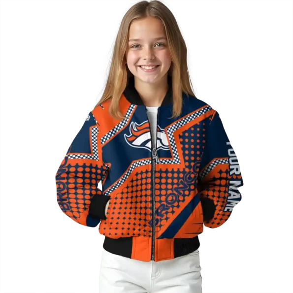 personalized denver broncos star burst orange bomber jacket top rated