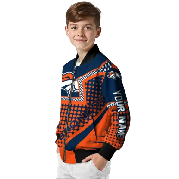 personalized denver broncos star burst orange bomber jacket trendy