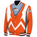 personalized denver broncos v stripes orange white varsity jacket best selling.webp