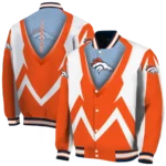 personalized denver broncos v stripes orange white varsity jacket best selling.webp