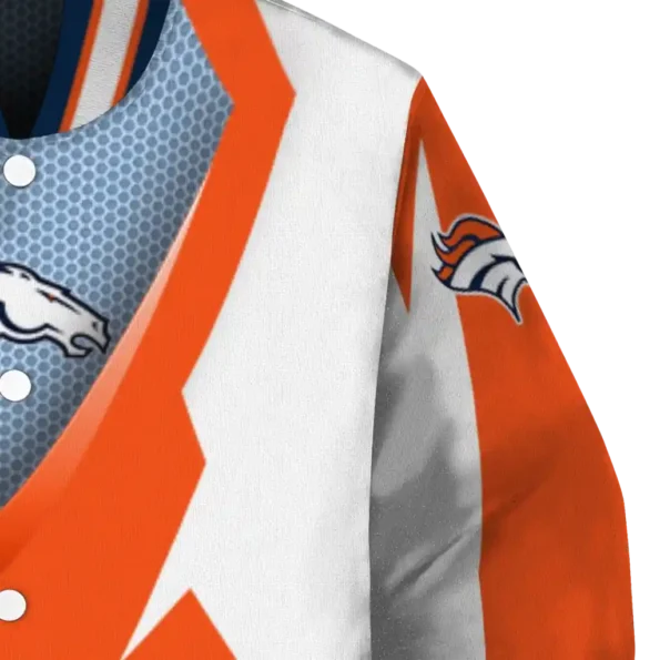 personalized denver broncos v stripes orange white varsity jacket premium grade.webp