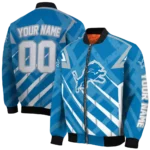 personalized detroit lions chevron angles blue bomber jacket best selling