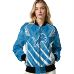 personalized detroit lions chevron angles blue bomber jacket best selling