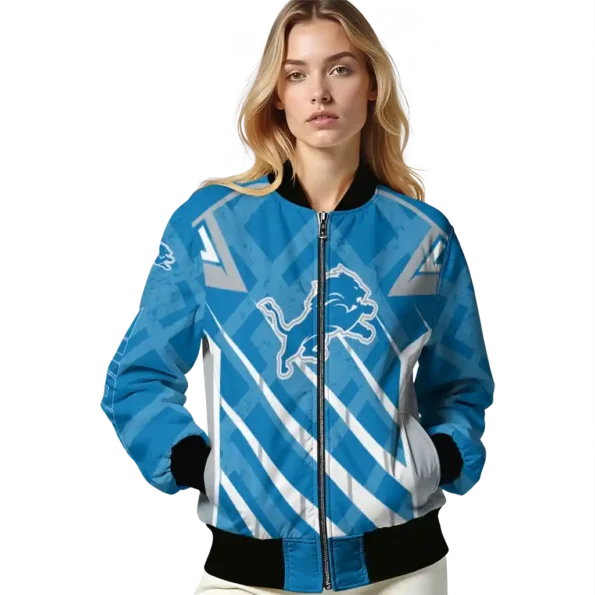 personalized detroit lions chevron angles blue bomber jacket latest model
