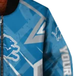 personalized detroit lions chevron angles blue bomber jacket best selling
