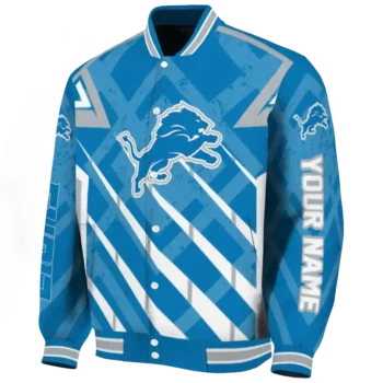 personalized detroit lions chevron angles blue varsity jacket best selling.webp