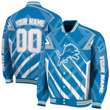 personalized detroit lions chevron angles blue varsity jacket fashion forward.webp