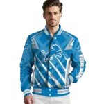 personalized detroit lions chevron angles blue varsity jacket best selling.webp