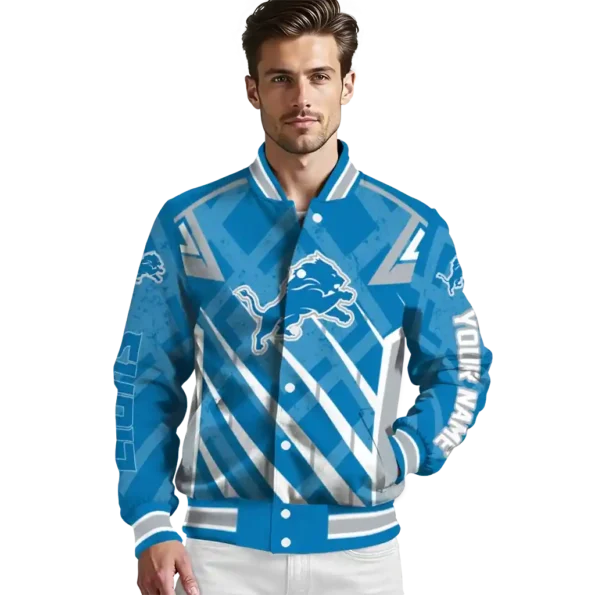 personalized detroit lions chevron angles blue varsity jacket high quality.webp