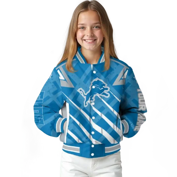 personalized detroit lions chevron angles blue varsity jacket top rated.webp