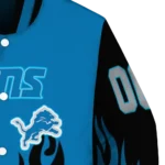 personalized detroit lions flame border blue black varsity jacket best selling.webp
