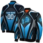 personalized detroit lions mesh chest grey crocs black bomber jacket best selling