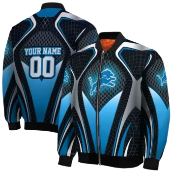 personalized detroit lions mesh chest grey crocs black bomber jacket fashion forward