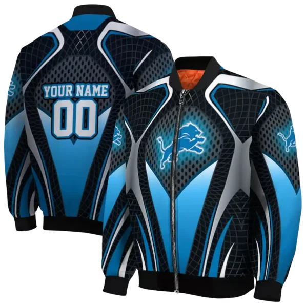 personalized detroit lions mesh chest grey crocs black bomber jacket fashion forward