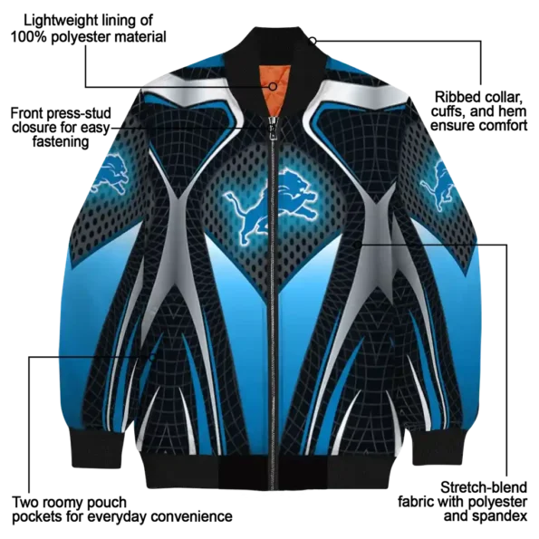 personalized detroit lions mesh chest grey crocs black bomber jacket new arrival