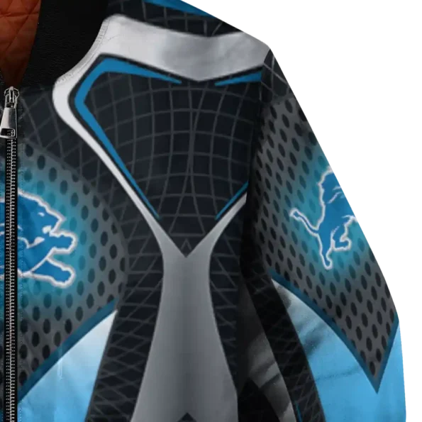 personalized detroit lions mesh chest grey crocs black bomber jacket premium grade